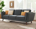 87 inch Dark Grey Deep Seat Sofa with Embedded Arm Pillow B670724