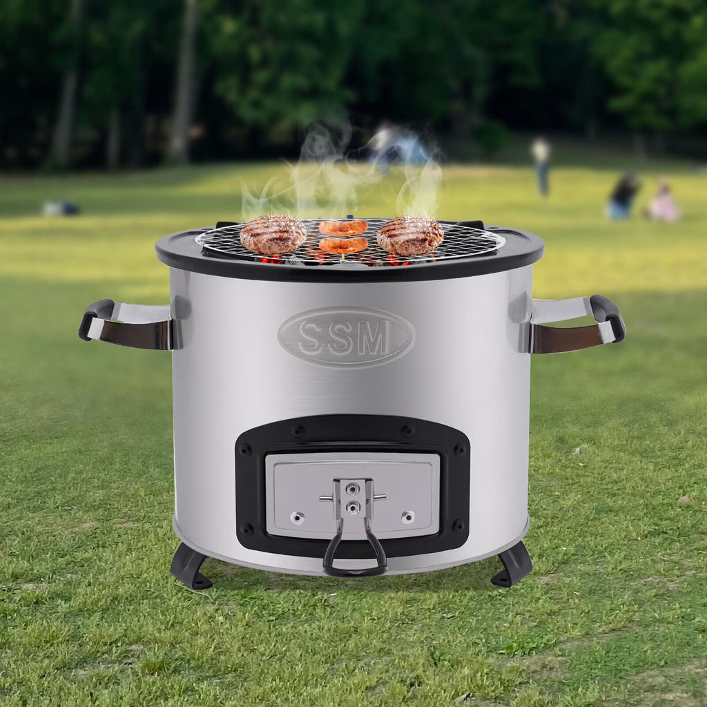 Portable Wood Burning Rocket Stove with Adjustable Firepower Stainless Steel S1366