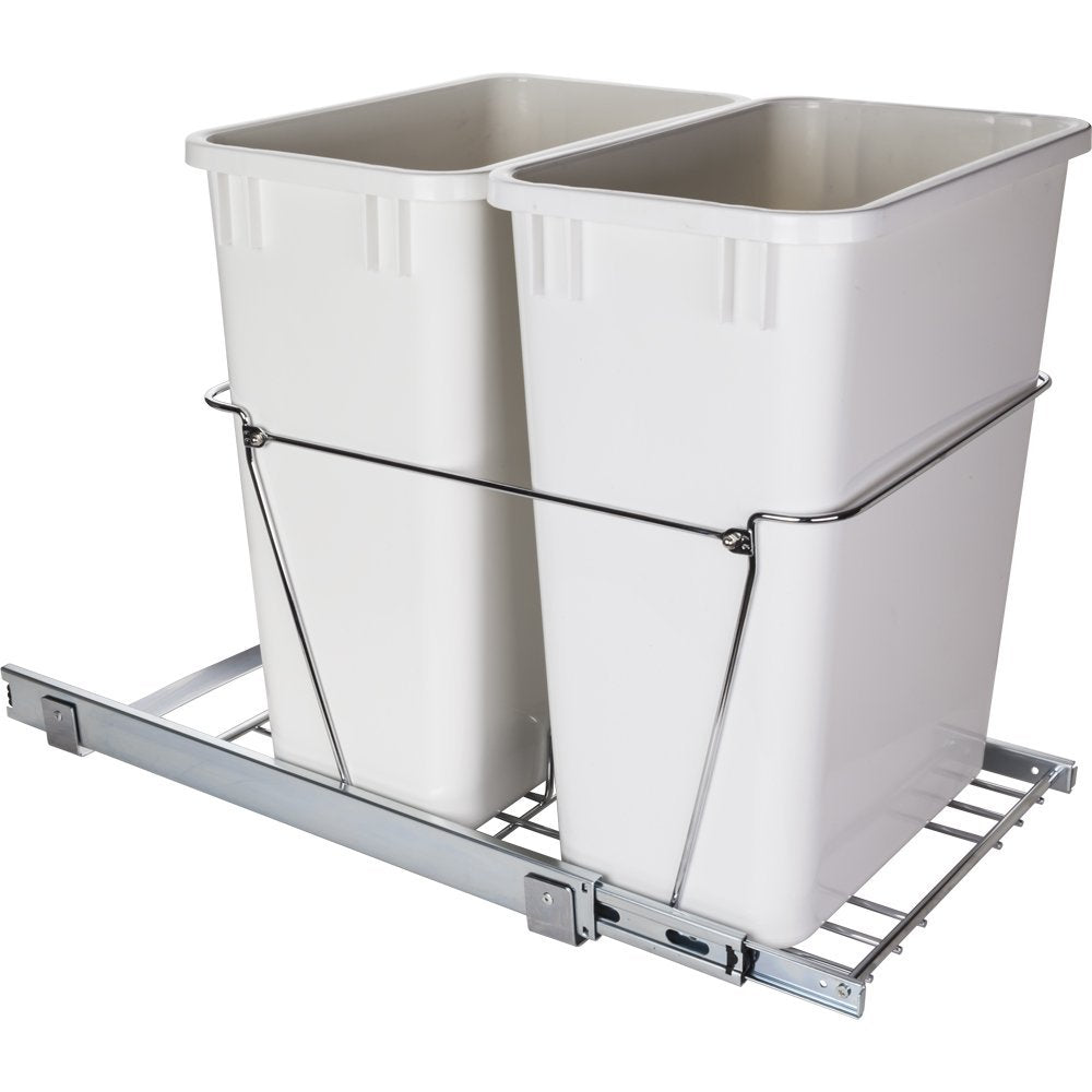 35-Quart Black Single Pull-Out Waste Container System C98677