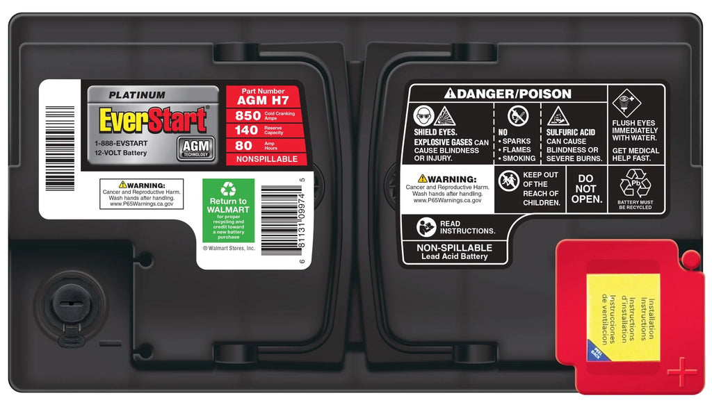 AGM Automotive Battery Group Size H7 12 Volt 850 CCA X878