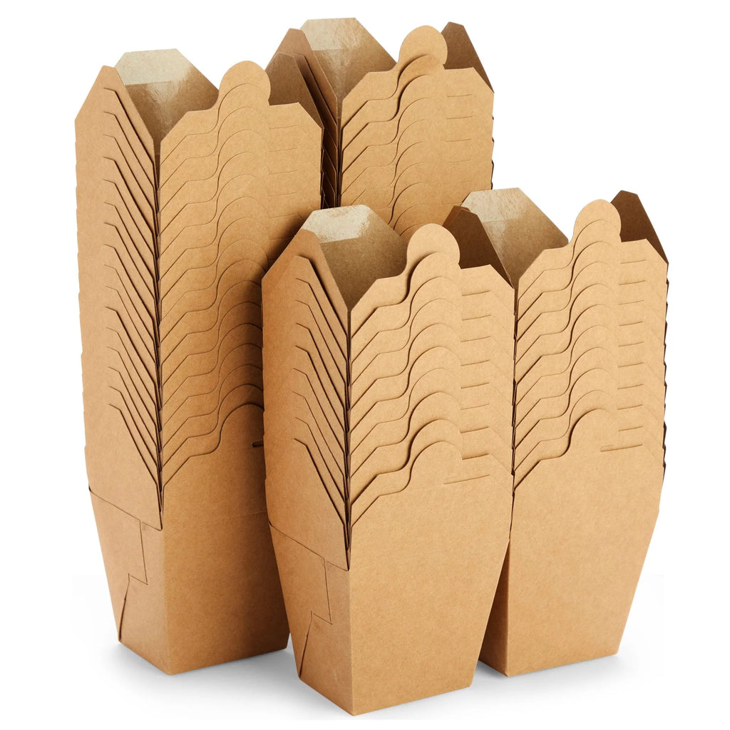 60 Pack 16oz Kraft Paper Take Out Food Containers W91534