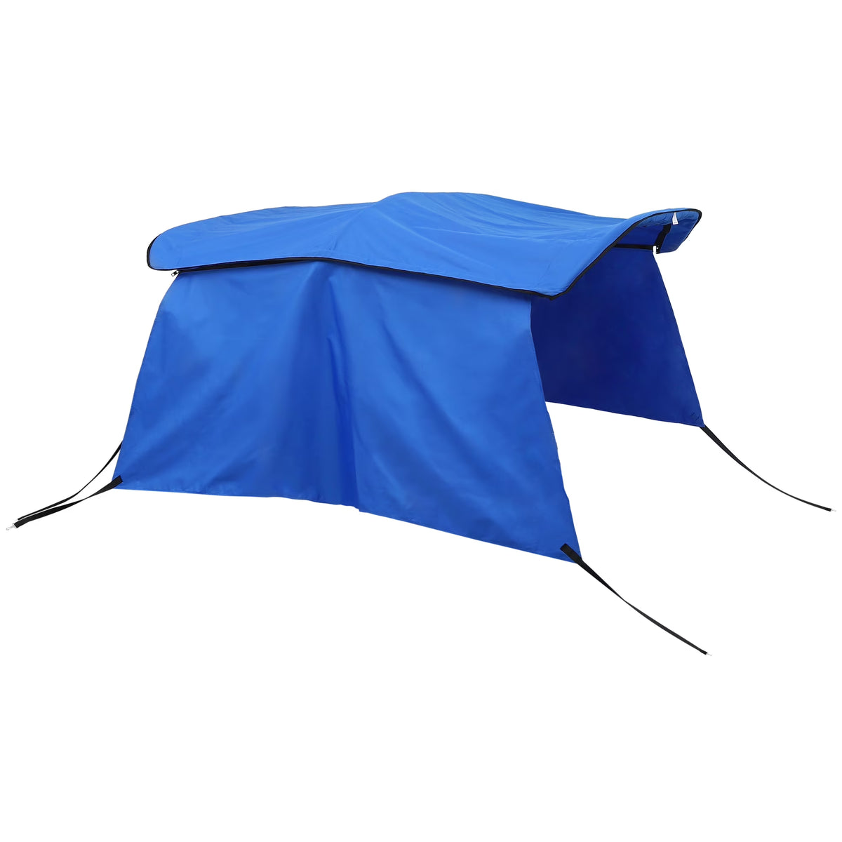 600D 3 Bow 6'L x 46"H x 67"-72"W Bimini Top Canvas Cover with Detachable Side Blocks Storage Blue O329