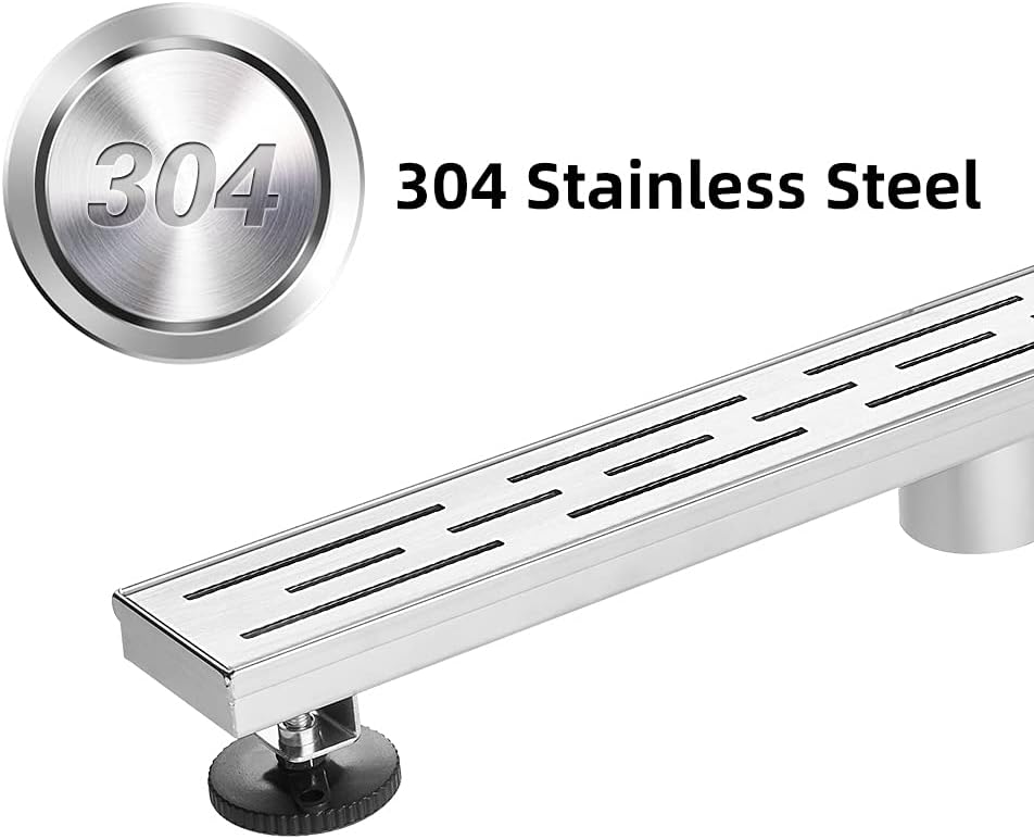 24 inch Linear Brushed 304 Stainless Steel Shower Drain J6662