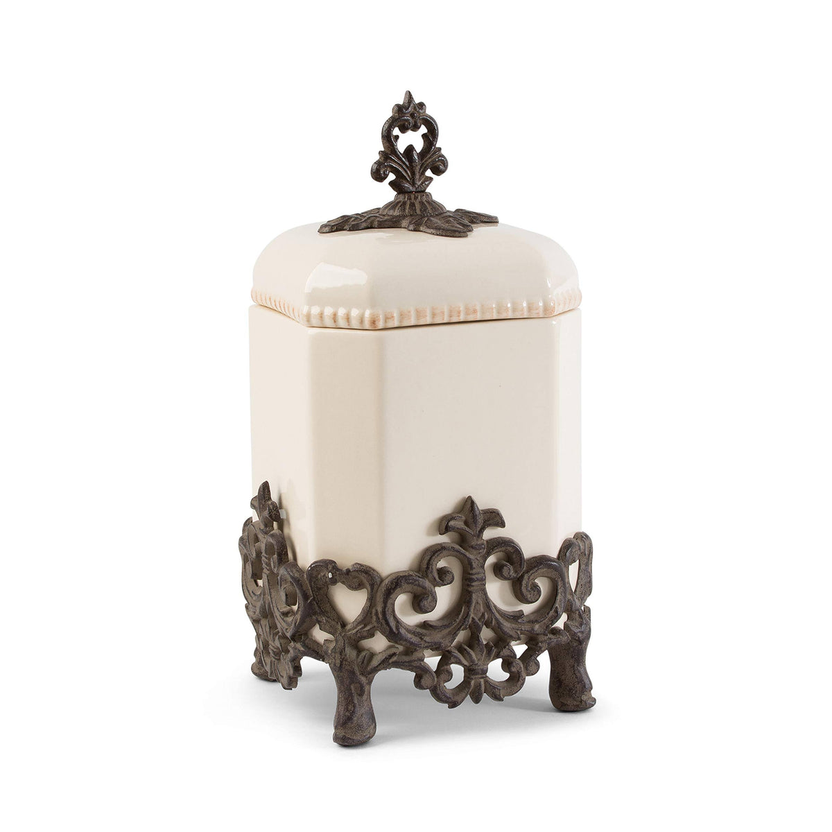 Cream Canister with Metal Base S323