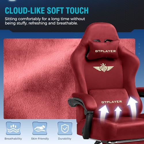 Black Fabric Ergonomic Gaming Chair with Footrest O816