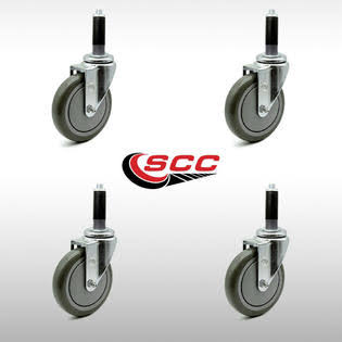 Gray Polyurethane Swivel Caster Set of 4 Q5144