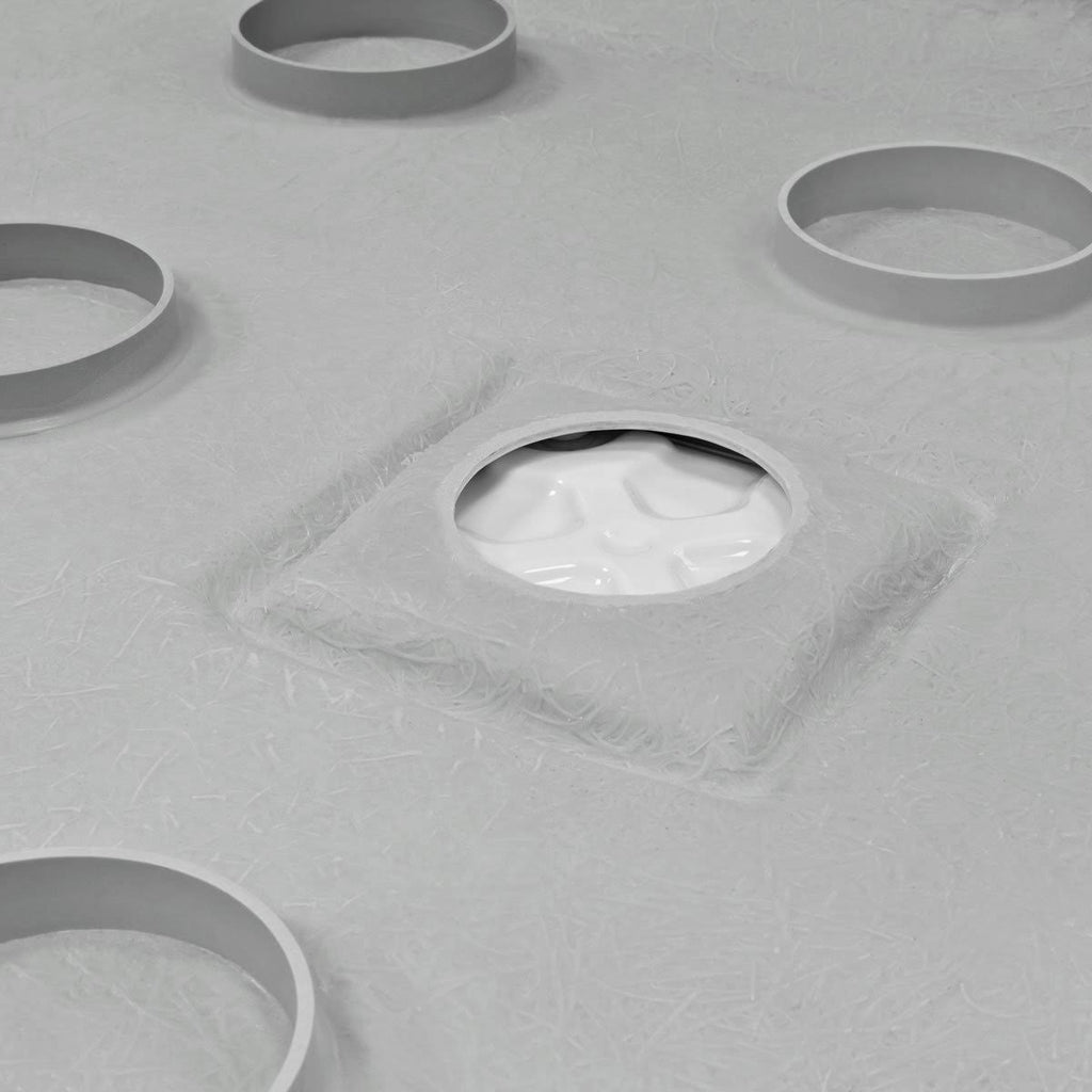 48x22x34x22 Shower Base Pan Left Double Threshold Right Drain D803450