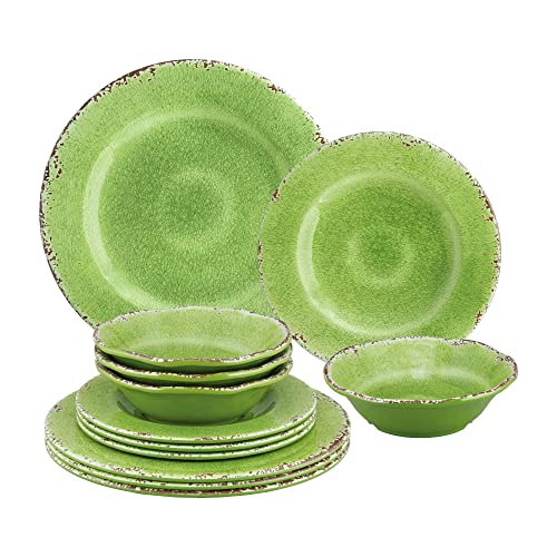 12-Piece Melamine Dinnerware Set, Service for 4 T4377