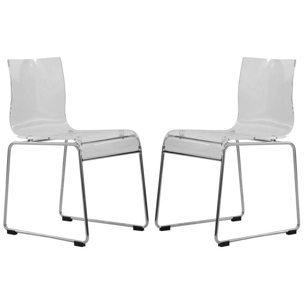 Clear Acrylic Dining Side Chair Set of 2 V3701
