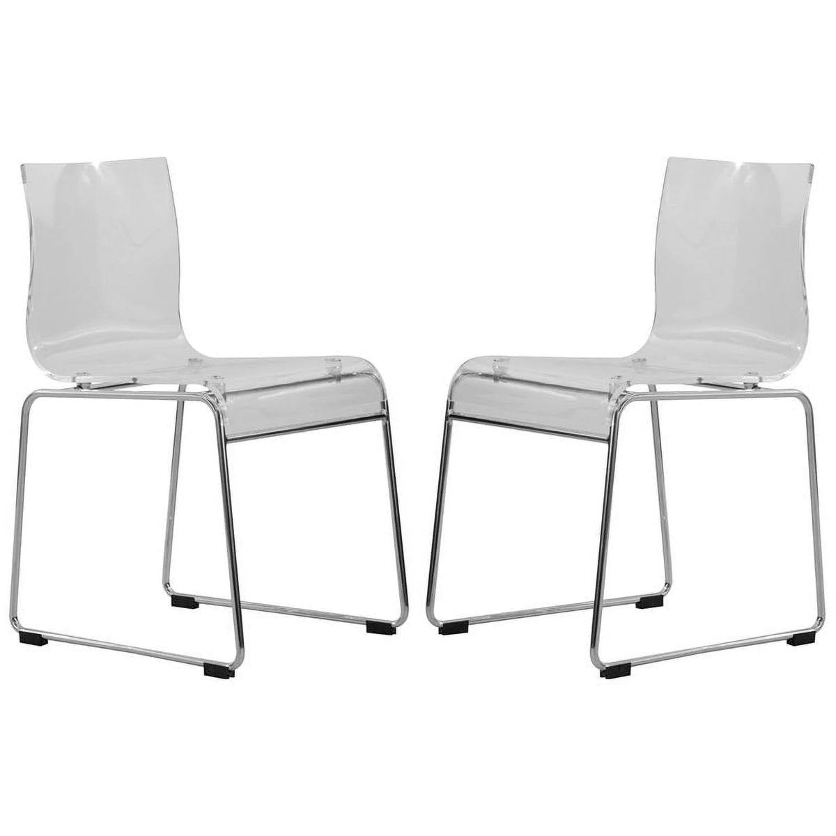 Clear Acrylic Dining Side Chair Set of 2 V3701