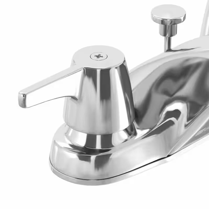 2-Handle Low-Arc Bathroom Faucet with Pop-Up Drain in Chrome E66282