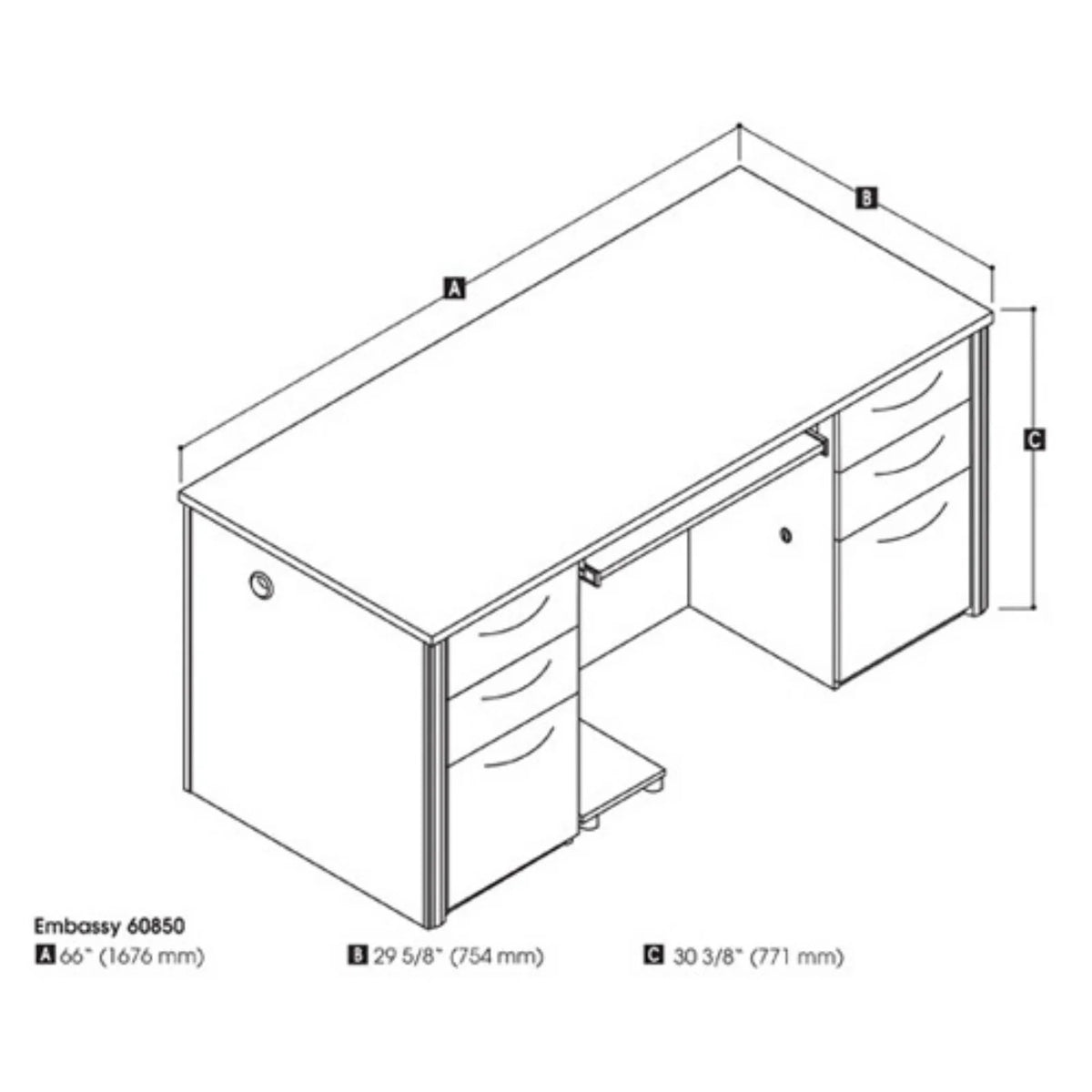 71" Executive Desk G7083