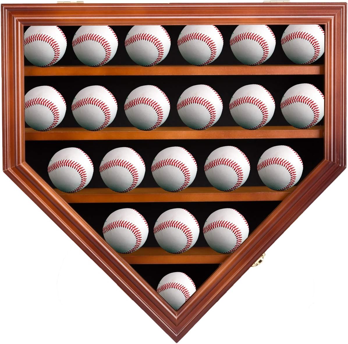 21 Baseball Ball Display Case Cabinet Wall Rack with Lockable G3122