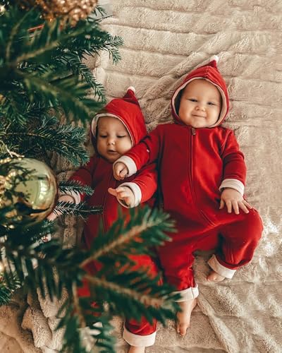 Newborn Christmas Footie Romper Zipper Bodysuit Jumpsuit X427
