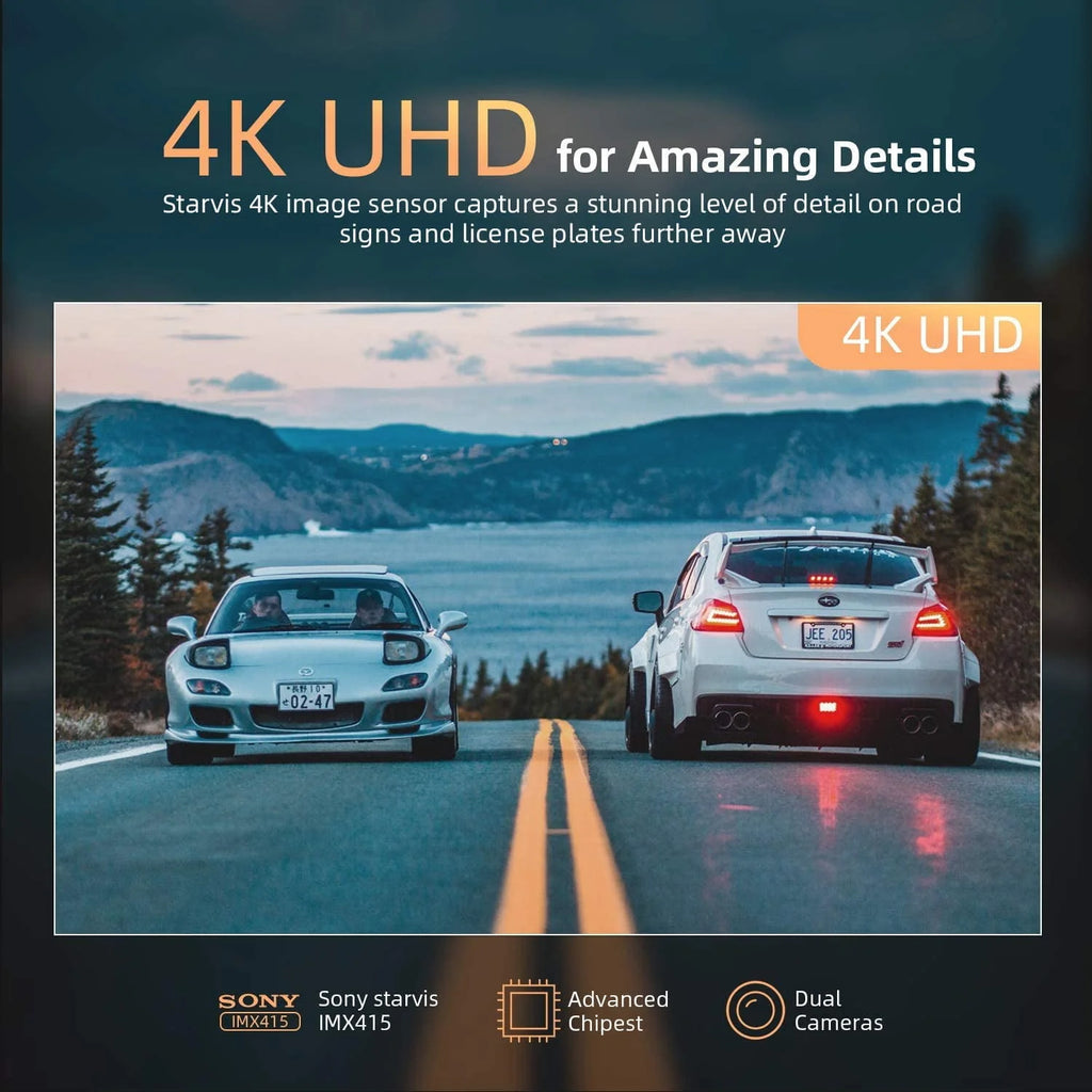4K 12 Mirror Dash Cam Front & Rear View Dual Dash Camera Y700615