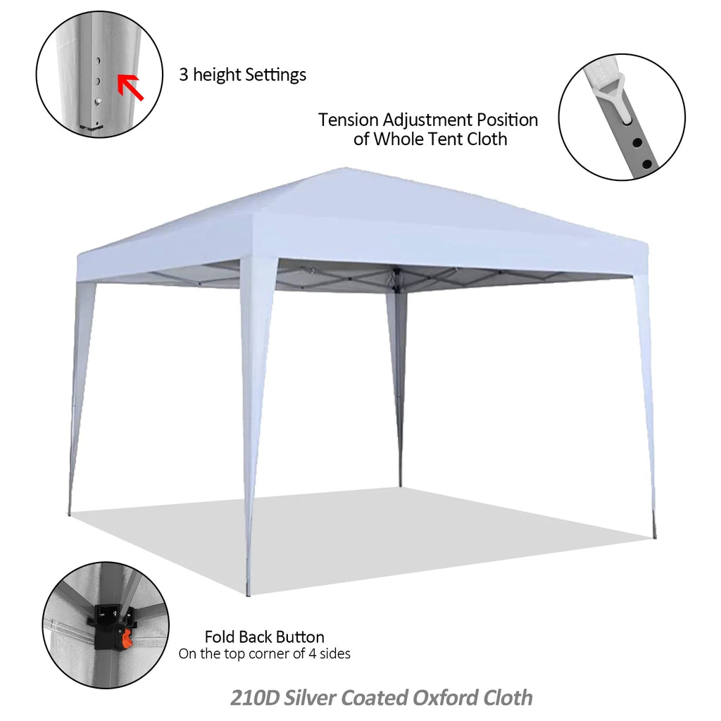 10 Ft. W x 10 Ft. D Steel Party Tent Canopy E704