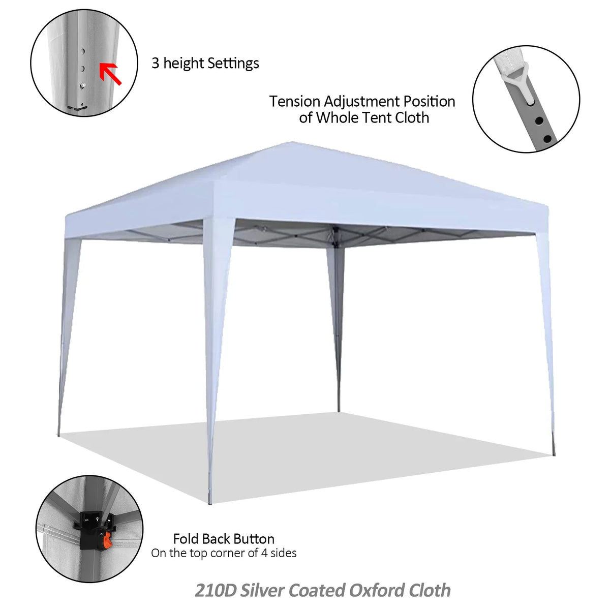 10 Ft. W x 10 Ft. D Steel Party Tent Canopy E704