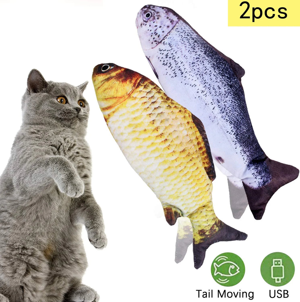 Electric Moving Wagging Fish Cat Toy Y3932