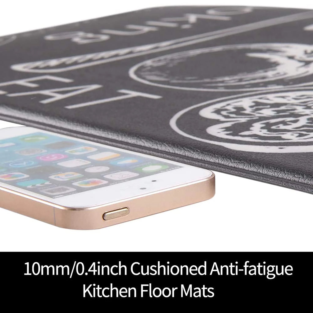 Anti Fatigue Kitchen Rug Mats Set of 2 Waterproof Non-Slip Black G663