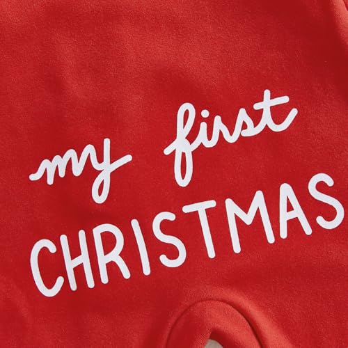 Newborn Christmas Footie Romper Zipper Bodysuit Jumpsuit X427