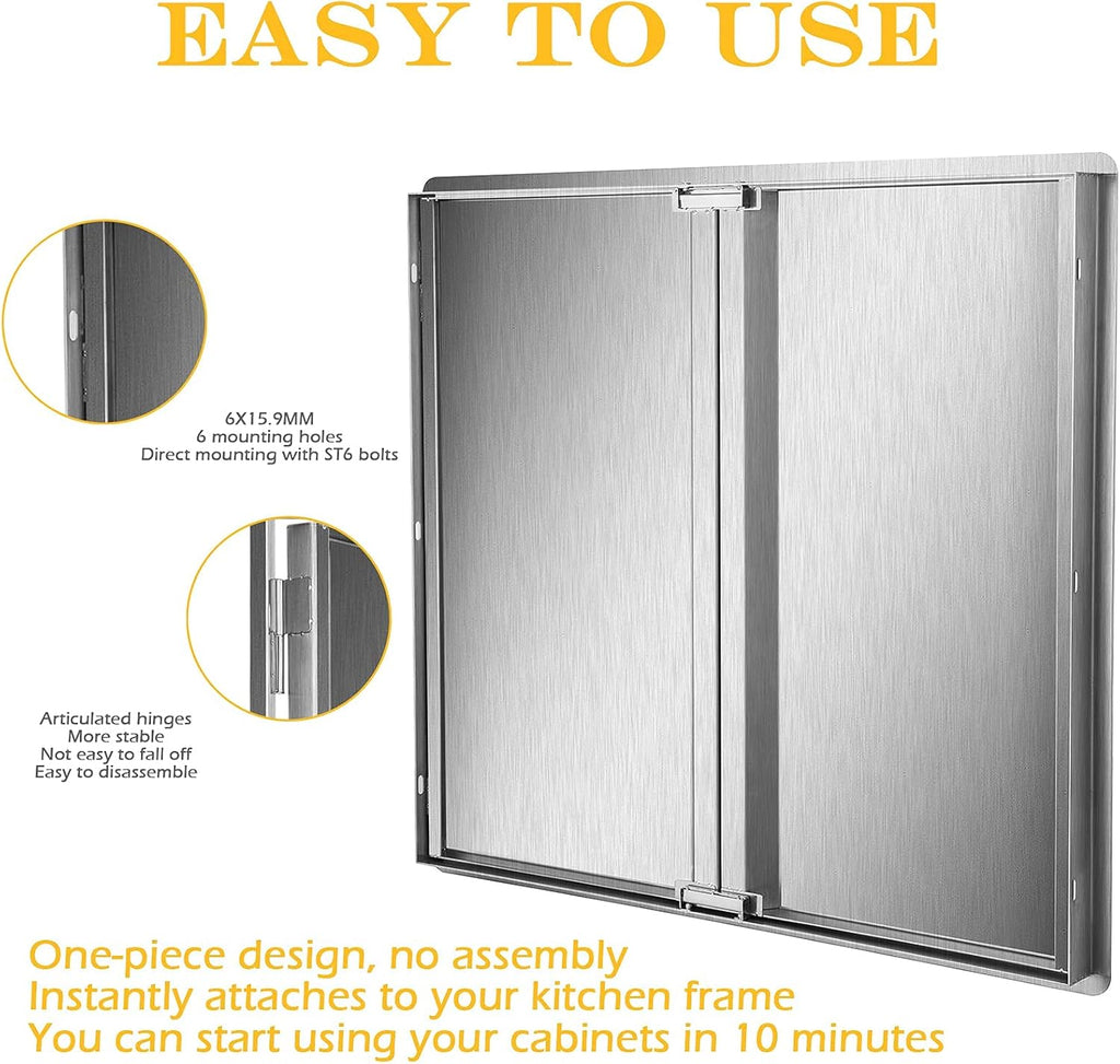 304 Brushed Stainless Steel BBQ Access Door (28 W x 19 H) E9786