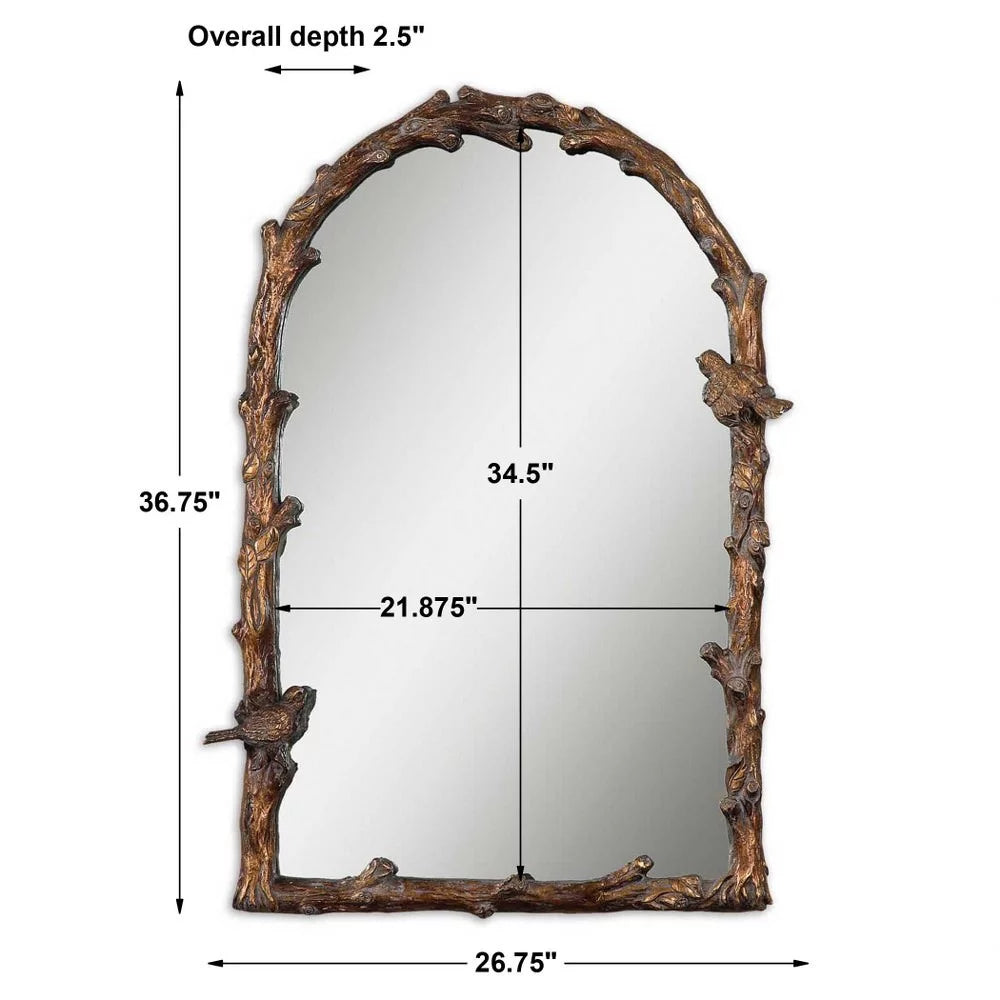 Arched Top Mirror with Metal Frame 22 inches W X 33.75 inches H S824036