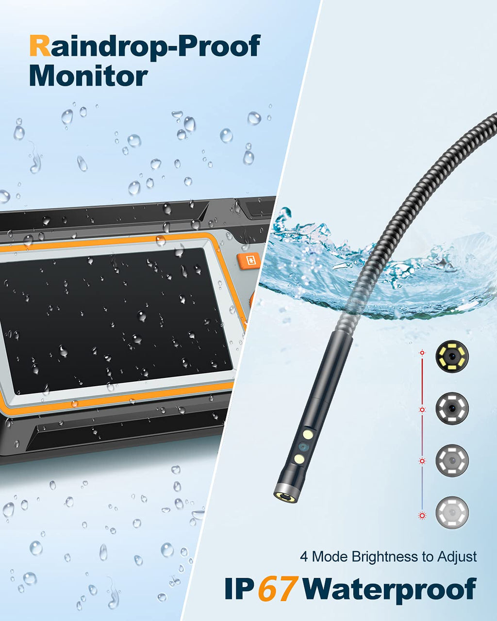 Dual Lens 1080P HD Borescope Endoscope Camera with 4.3' IPS Screen Q272940