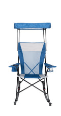 Blue and Grey Mesh Rocking Camp Chair with Canopy C716680