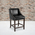 Walnut Counter Height Stool with Faux Leather M2459