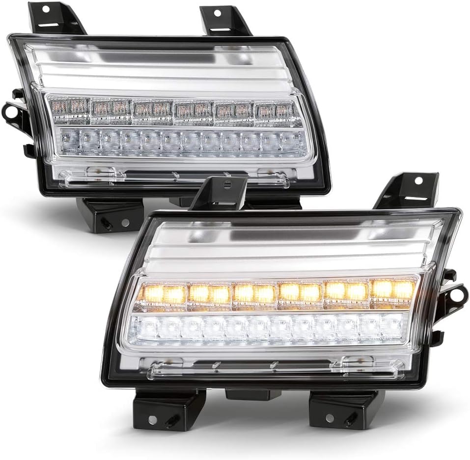 Chrome Housing LED Parking Lights Sequential Signal Lamps Set L999