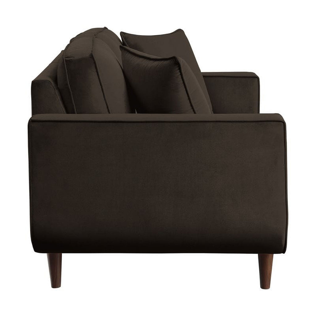 Chocolate Velvet Wood Loveseat Y107721