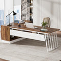 71-Inch L-Shaped Executive Desk with Cabinet and Drawers N1416