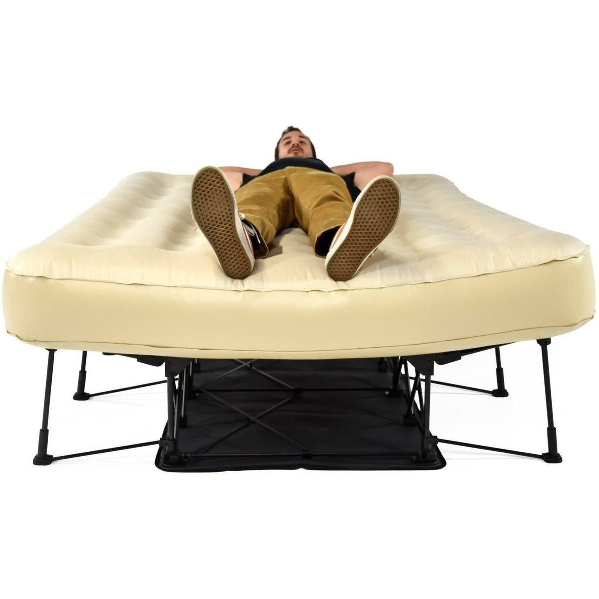 Queen Air Mattress with Frame and Rolling Case Y857