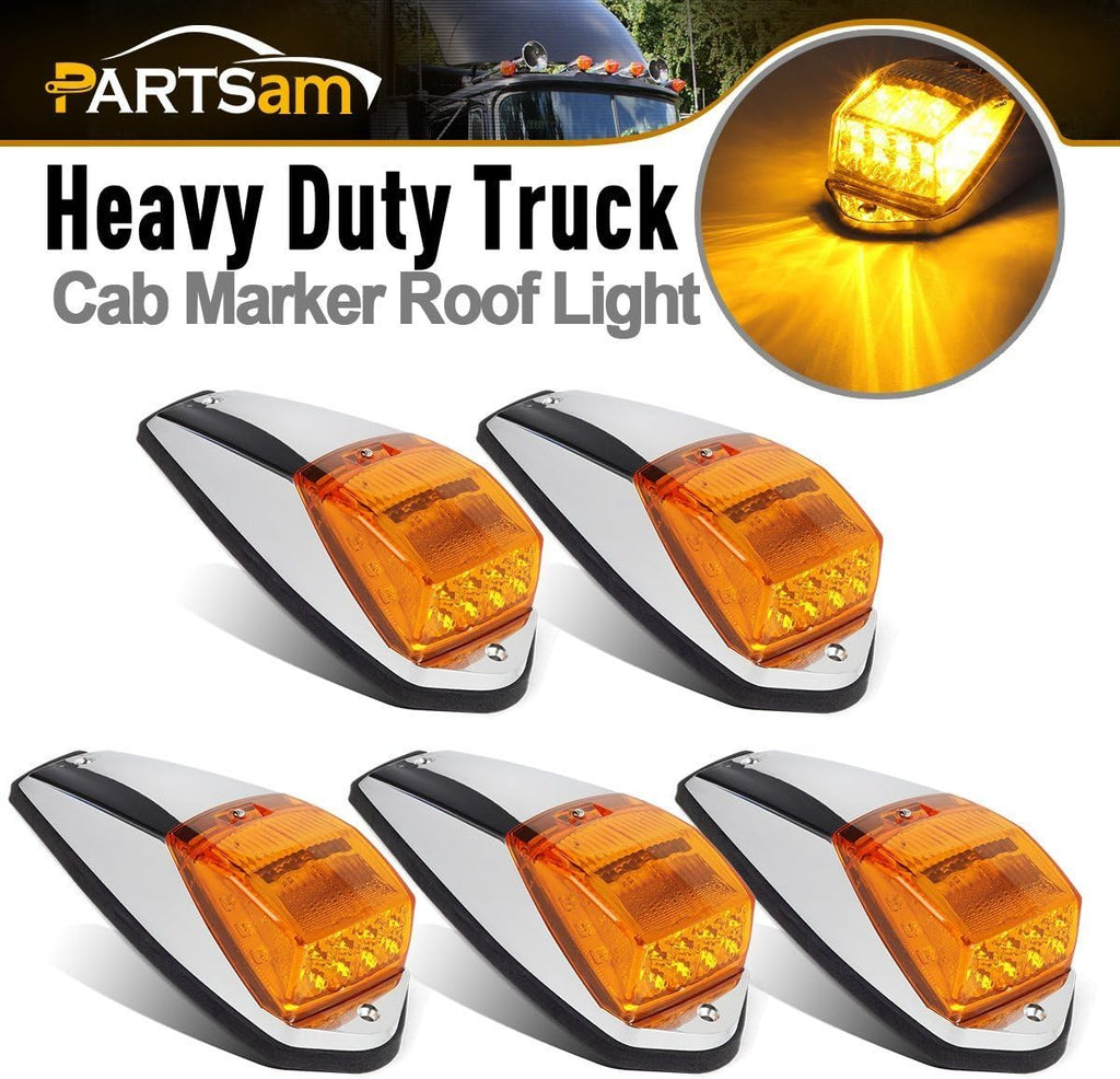 Truck Cab Roof Marker Lights 5PCS Clear/Amber LED Waterproof U87567