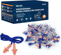 100 Pairs Silicone Corded Ear Plugs NRR 27dB Reusable Orange P422635