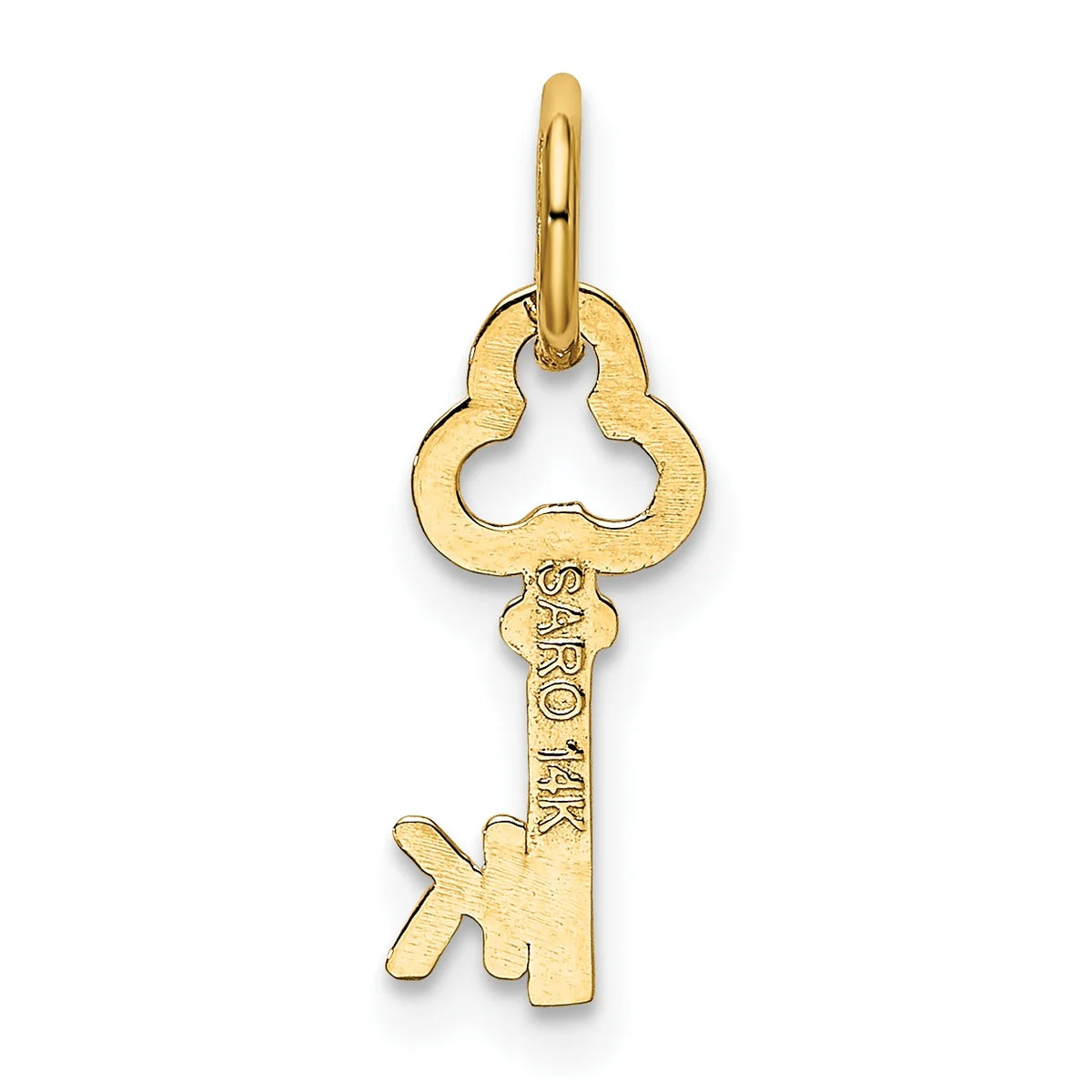 14K Yellow Gold Key Letter K Initial Pendant Charm M518