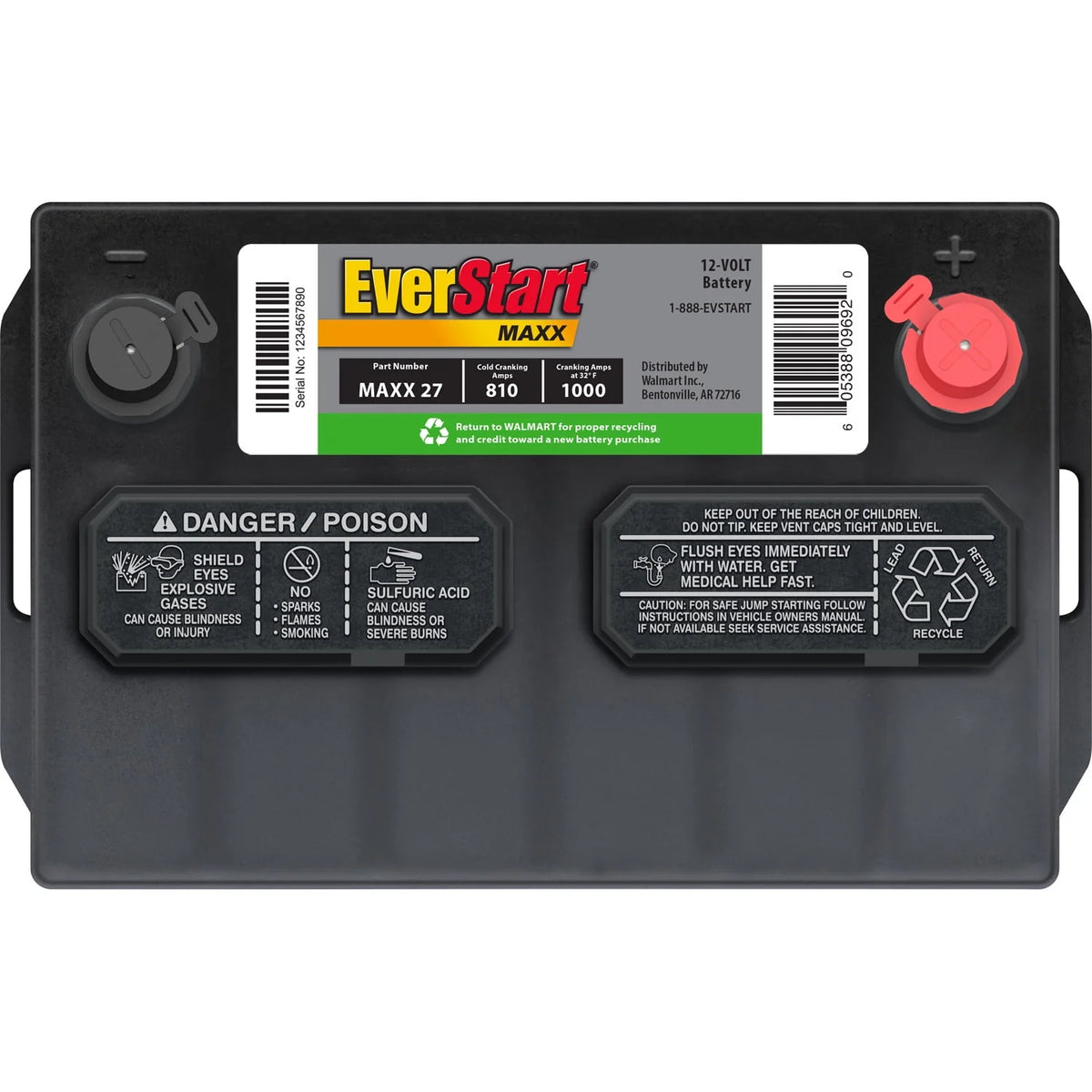 Group Size 27 12 Volt 830 CCA Lead Acid Automotive Battery E43158