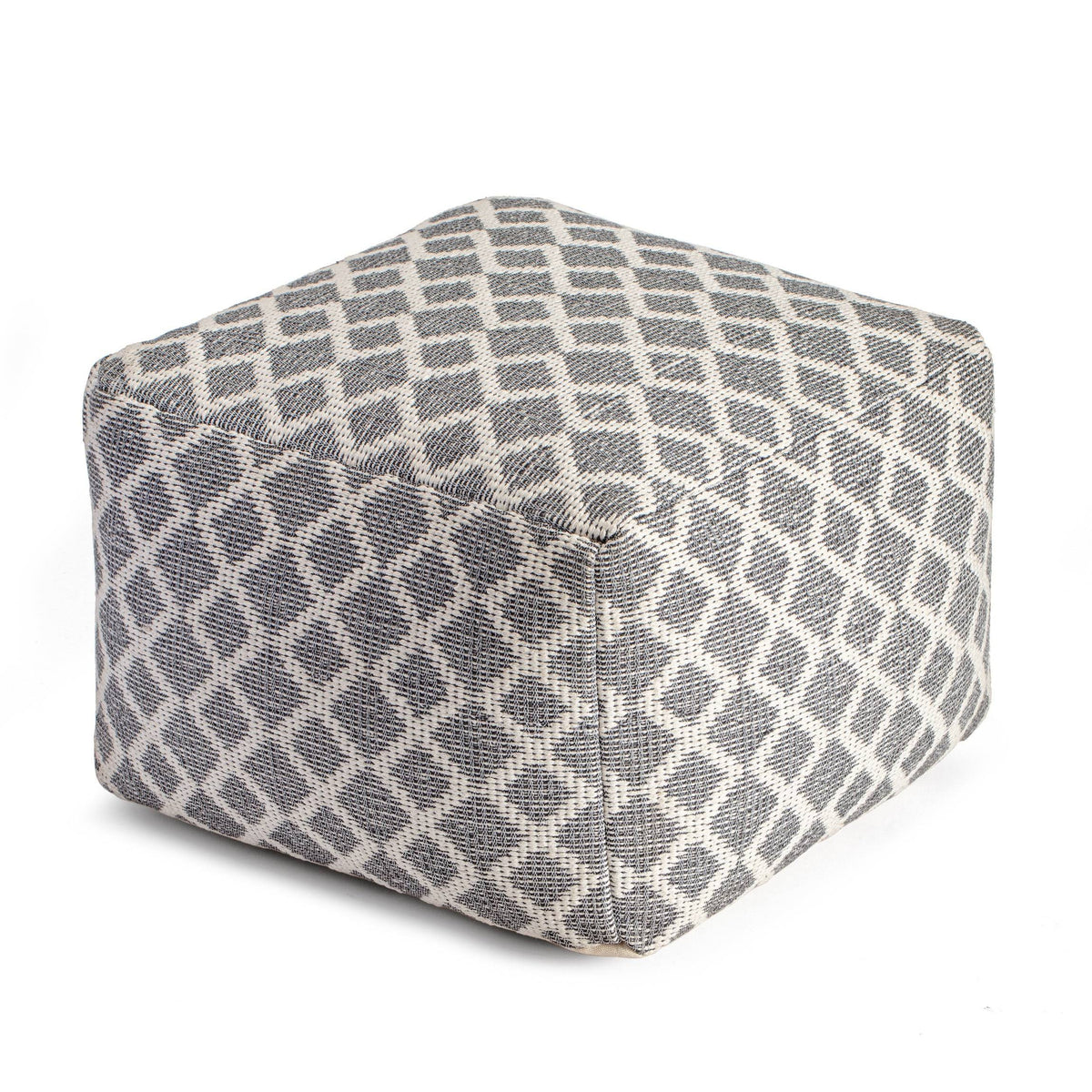 Gray & Ivory Pouf O2972