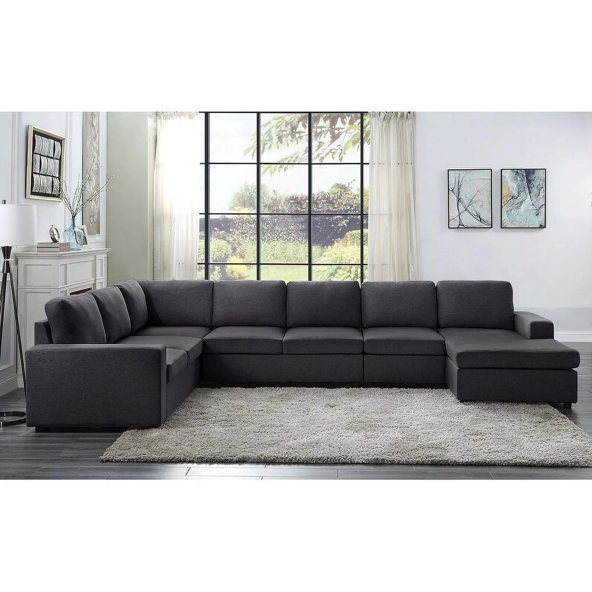 Light Gray Modular Sectional Sofa with Reversible Chaise L2520