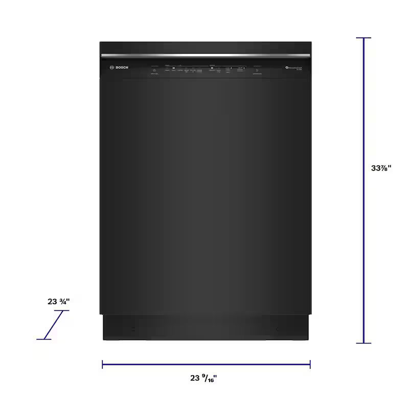 Black Front Control Tall Tub Dishwasher with Stainless Steel Tub and 3rd Rack I5008