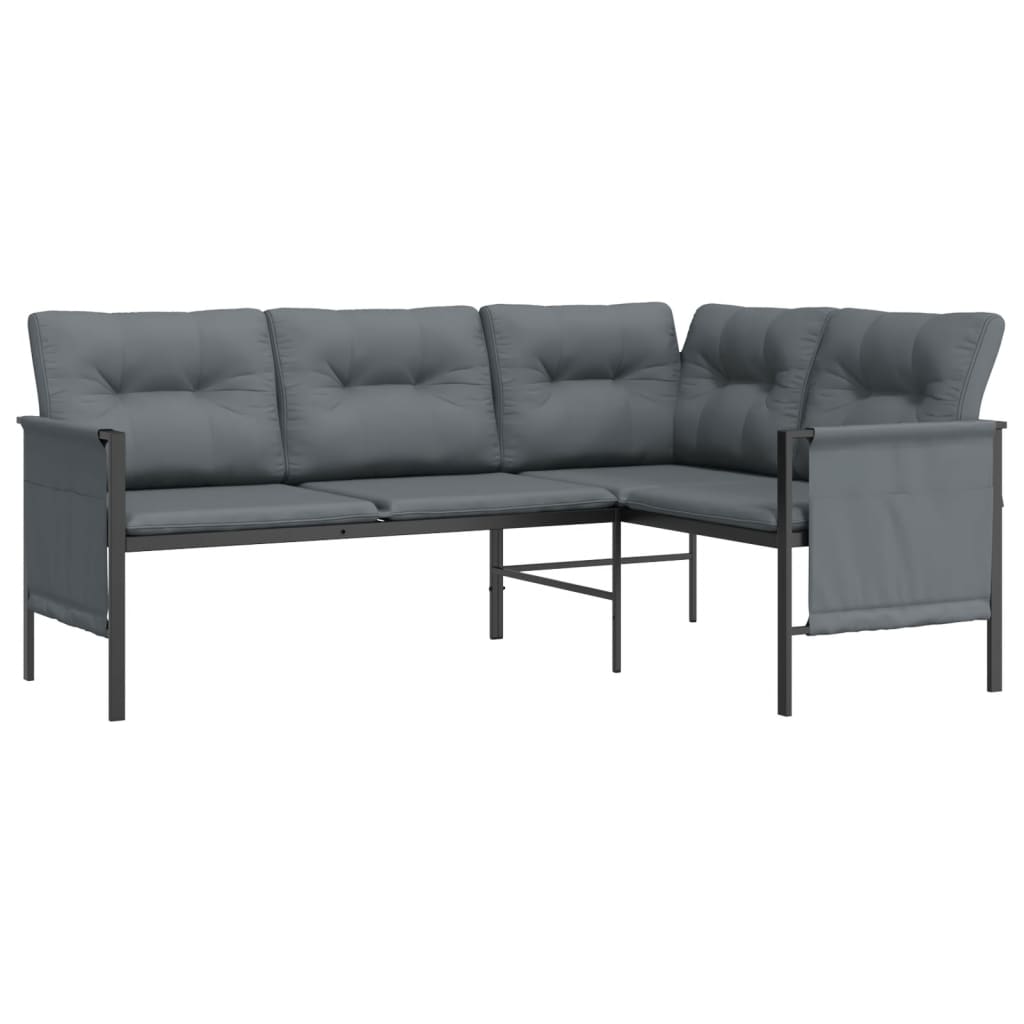 Anthracite Steel and Textilene Patio Corner Sofa B84400