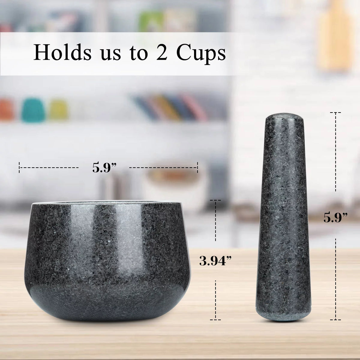 Heavy Duty Polished Stone Mortar and Pestle V13010
