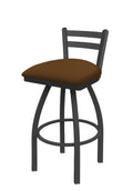 25x22 Low Back Swivel Counter Stool with Pewter Seat I960412