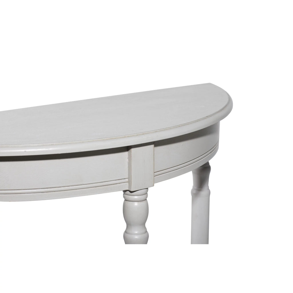 Cream Half Moon Wood Console Table S789