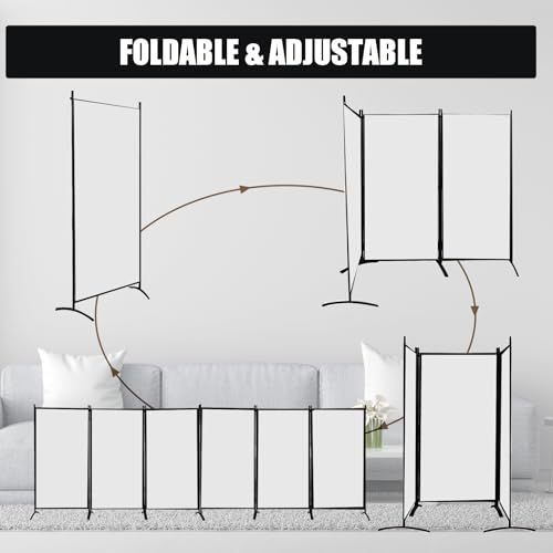 Black 6 Panel 6 ft Folding Room Divider U927995