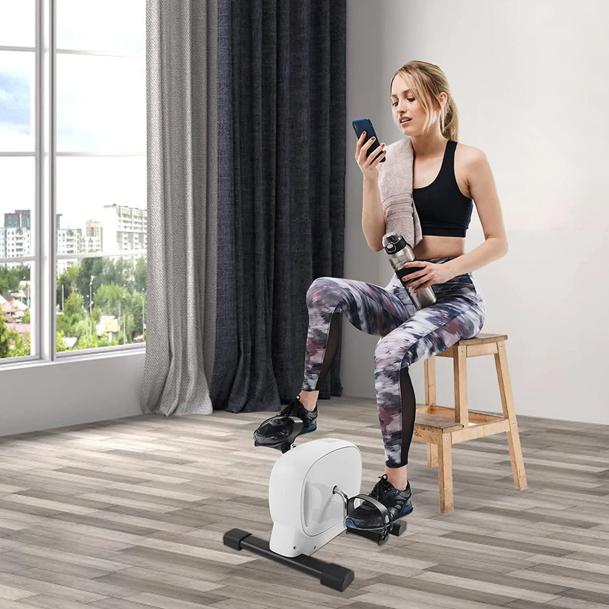 Mini Exercise Bike with LCD Screen Black T50803
