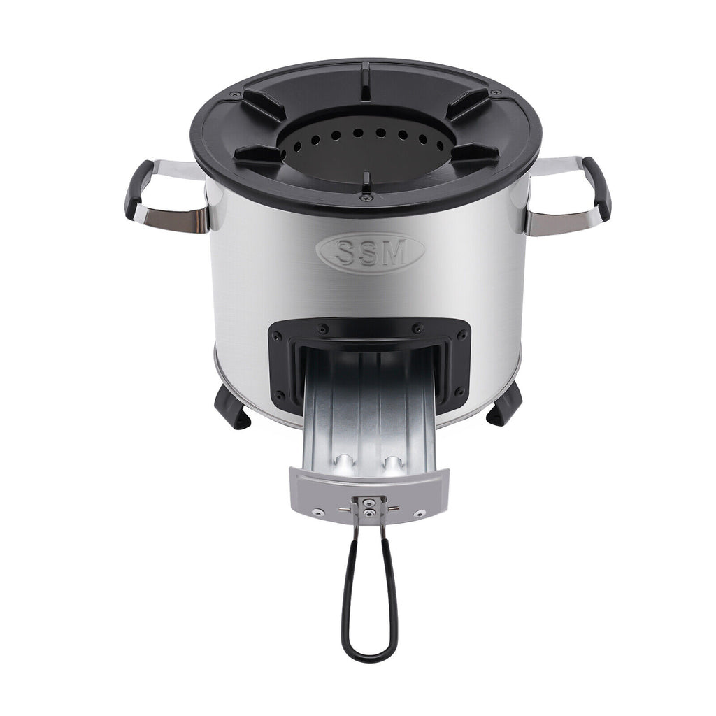 Portable Wood Burning Rocket Stove with Adjustable Firepower Stainless Steel S1366