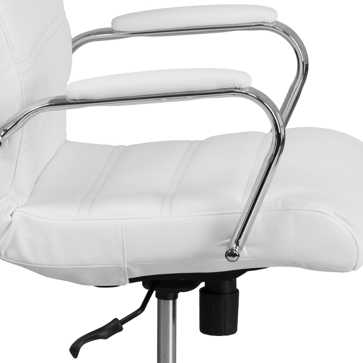 White High Back Executive Swivel Office Chair with Chrome Arms O6522