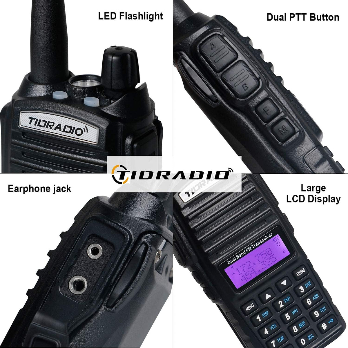 UV-82 Ham Radio Handheld 2 Way Radio with Programming Cable and Long Antenna (2Pack-Black) P983914