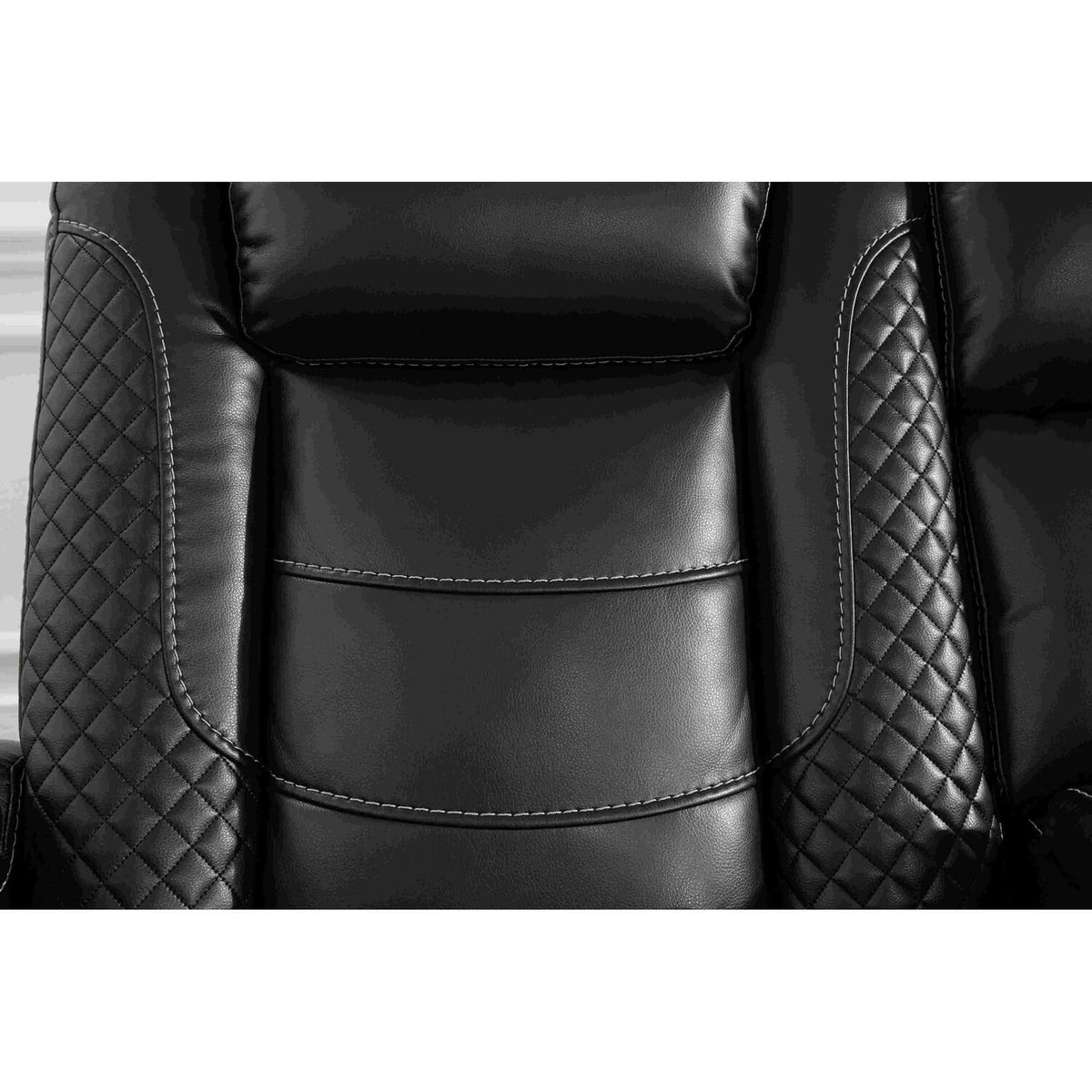 Black Power Recliner Loveseat with Console X94276